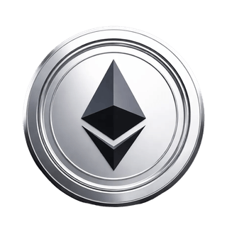 Rörlig grafisk dekoration med Ethereum (ETH)-myntet